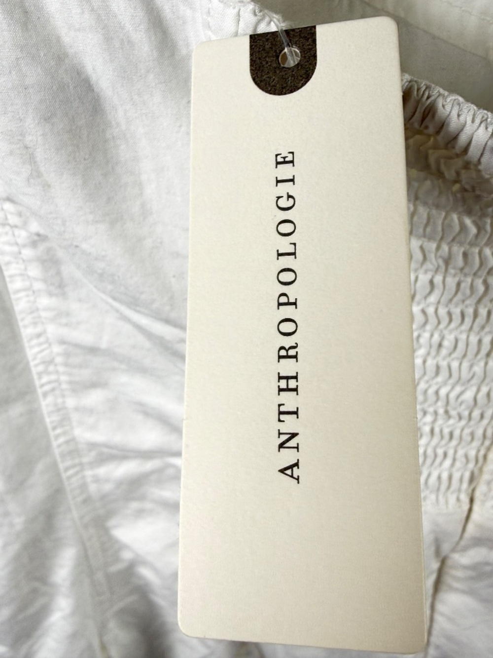 Maeve Anthropologie White Puff Sleeve Mini Dress Fit & Flare Cotton NWT SZ SM - Picture 6 of 9